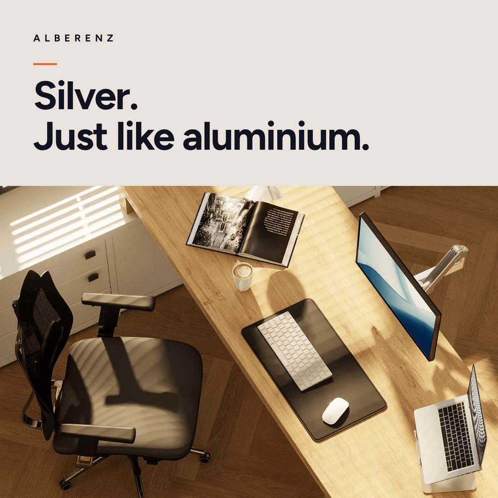 Alberenz® Single Monitor Arm Gas Spring Silver