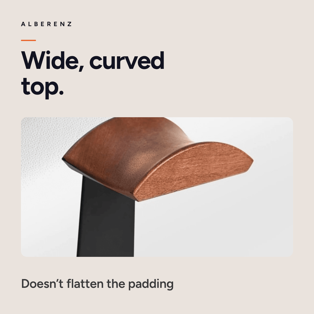 Alberenz® Walnut Headphone Stand with Controller Holders