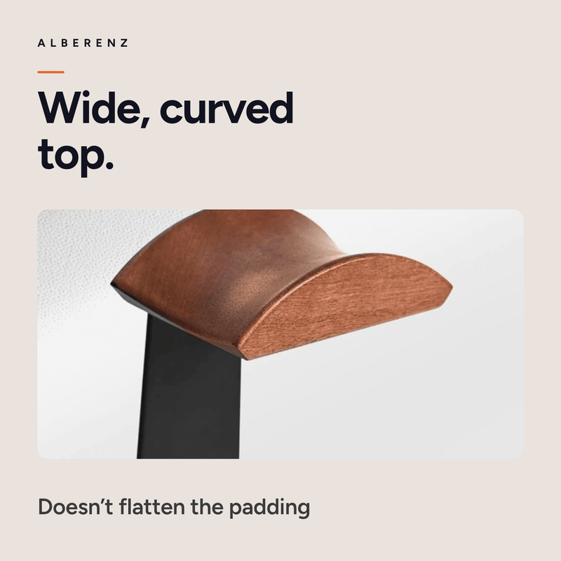 Alberenz® Walnut Headphone Stand with Controller Holders