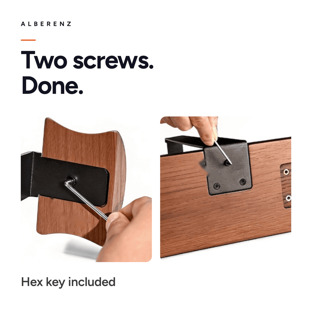Alberenz® Walnut Headphone Stand with Controller Holders