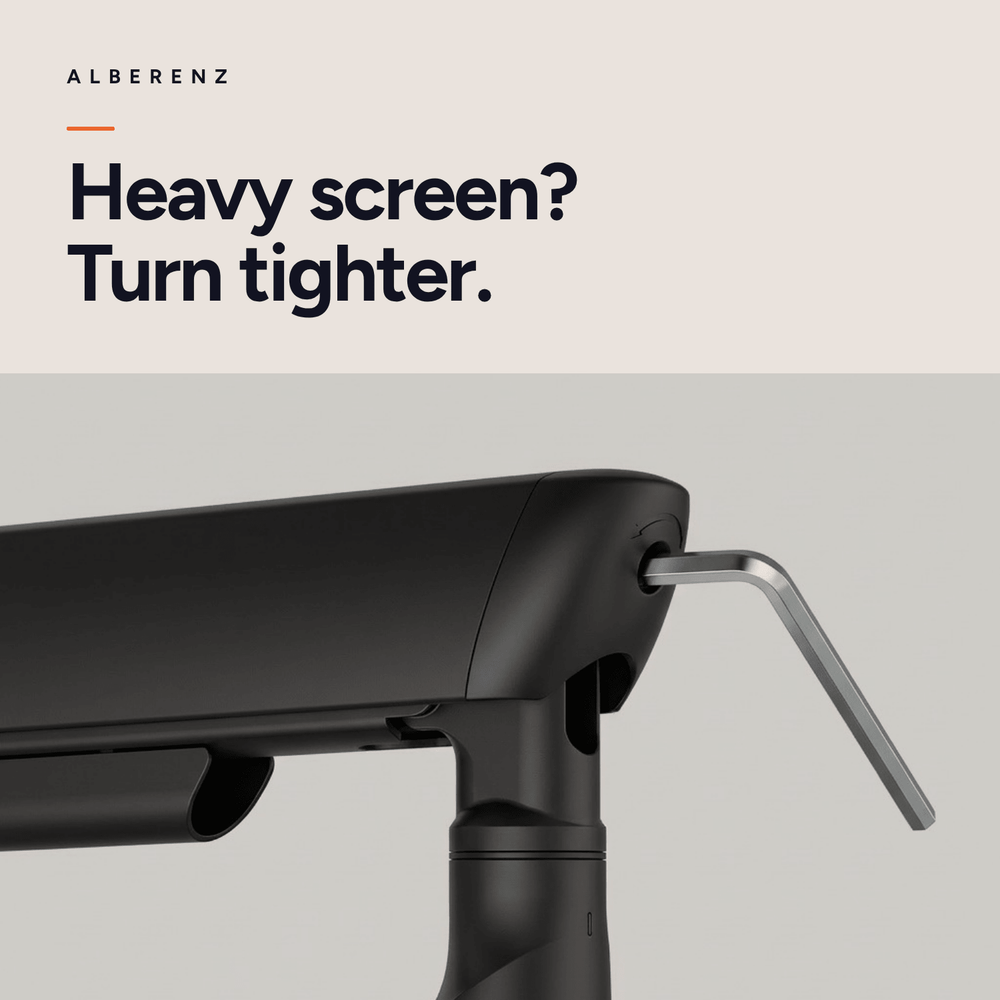 Alberenz single monitor arm gas spring - Up until 40 inch - with USB - Black