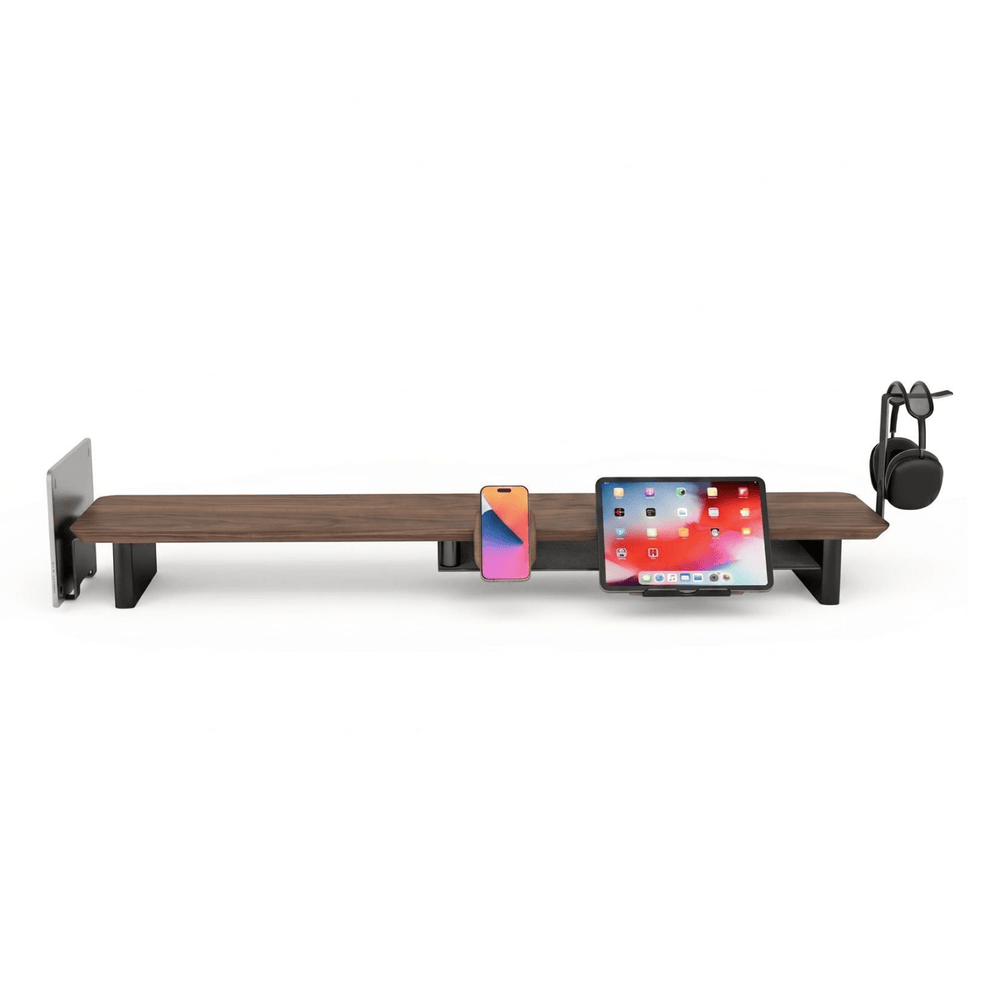 Bundle: Walnut Monitor Riser + MagSafe Charger + Laptop Holder + Tablet Stand + Headphone holder