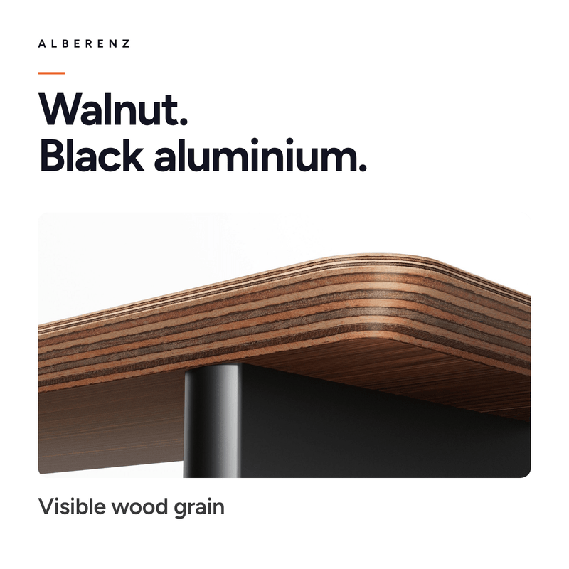 Alberenz® Walnut Wooden Monitor Riser - 1 Monitor