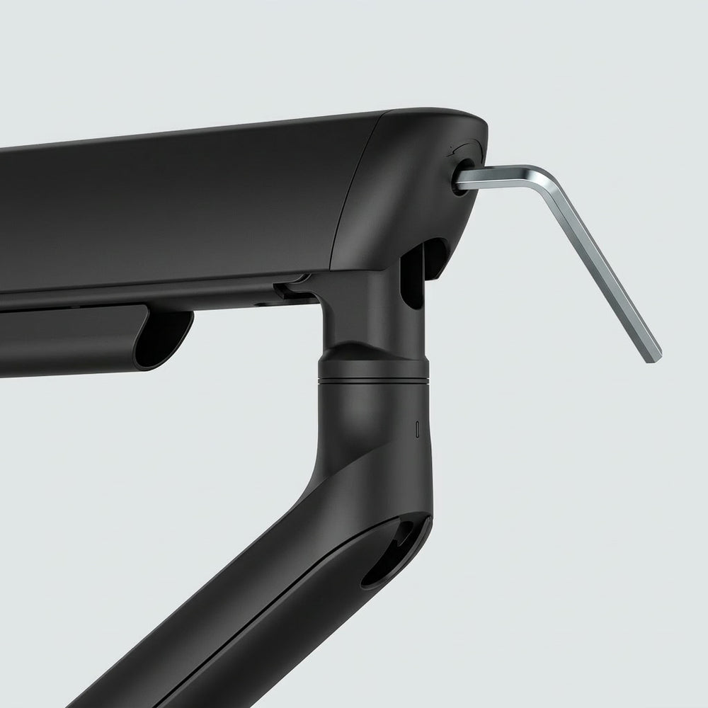 Alberenz Dubbel Monitorarm Gasfjäder - Upp till 35" - Med USB - Svart