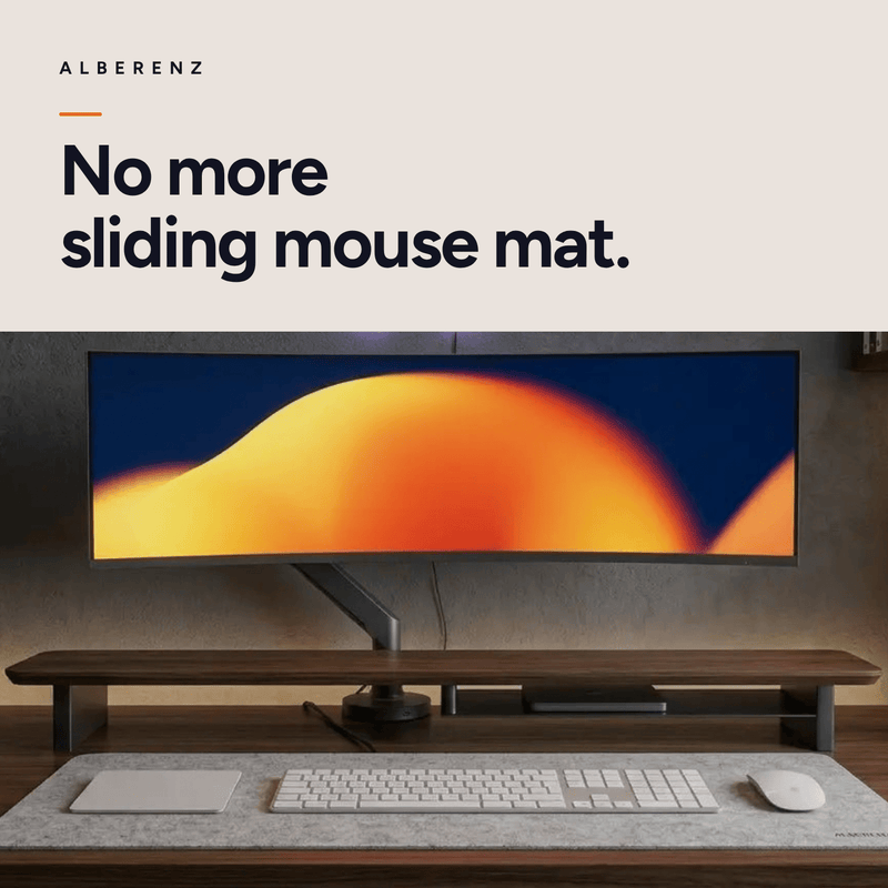 Desk pad - 30x90 cm - Light Grey