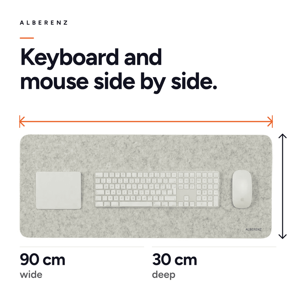 Desk pad - 30x90 cm - Light Grey