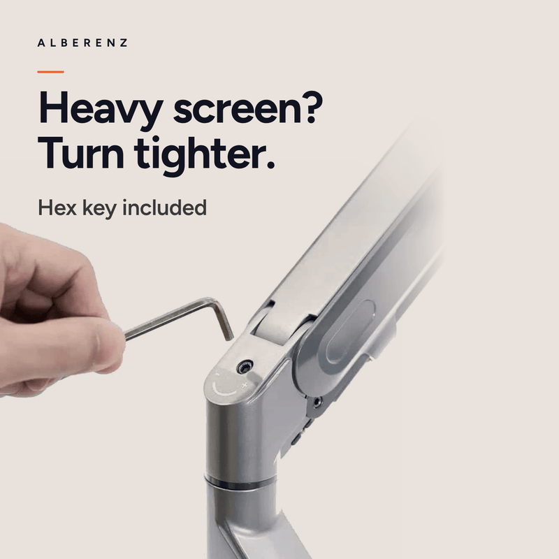 Alberenz® Single Monitor Arm Gas Spring Silver