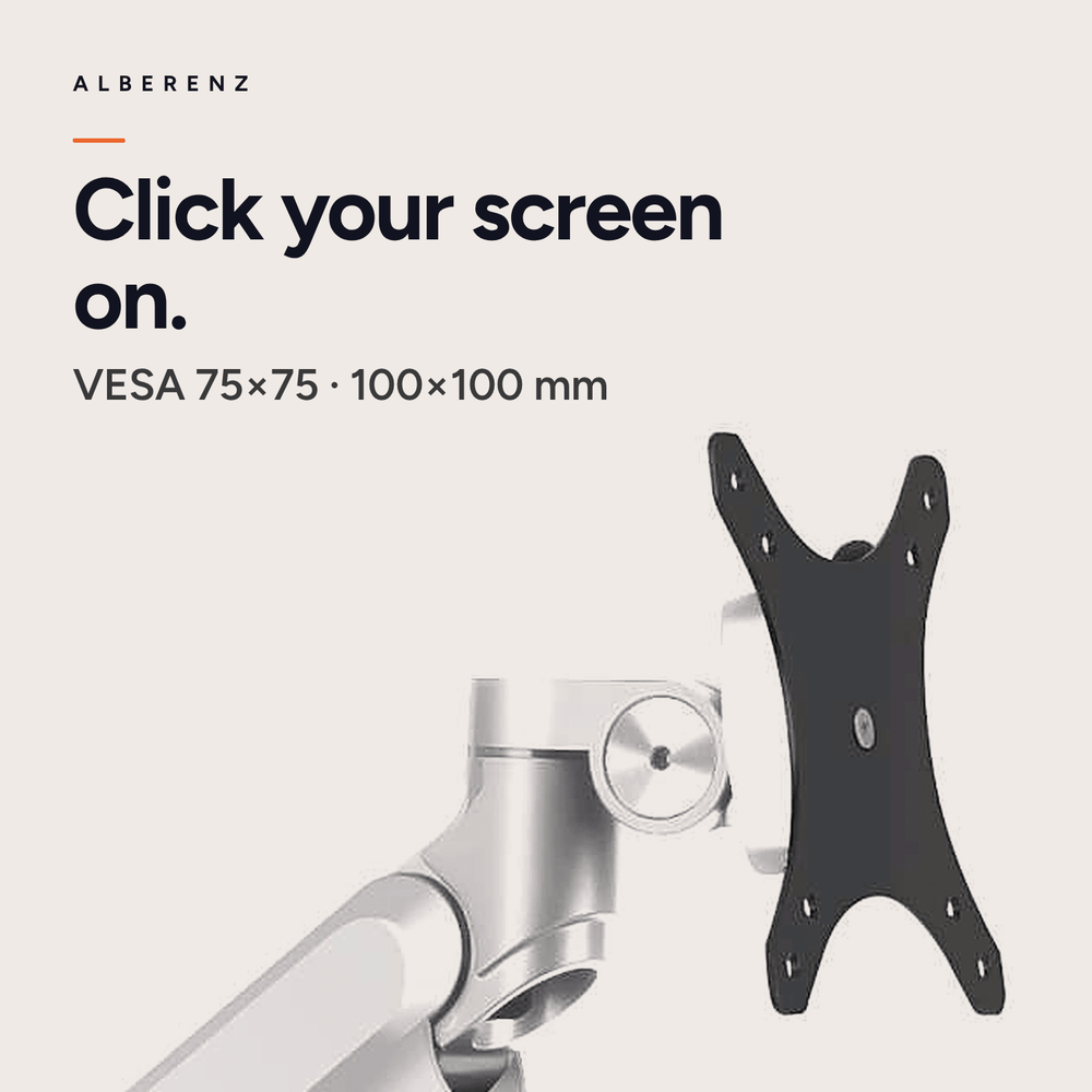 Alberenz® Single Monitor Arm Gas Spring Silver