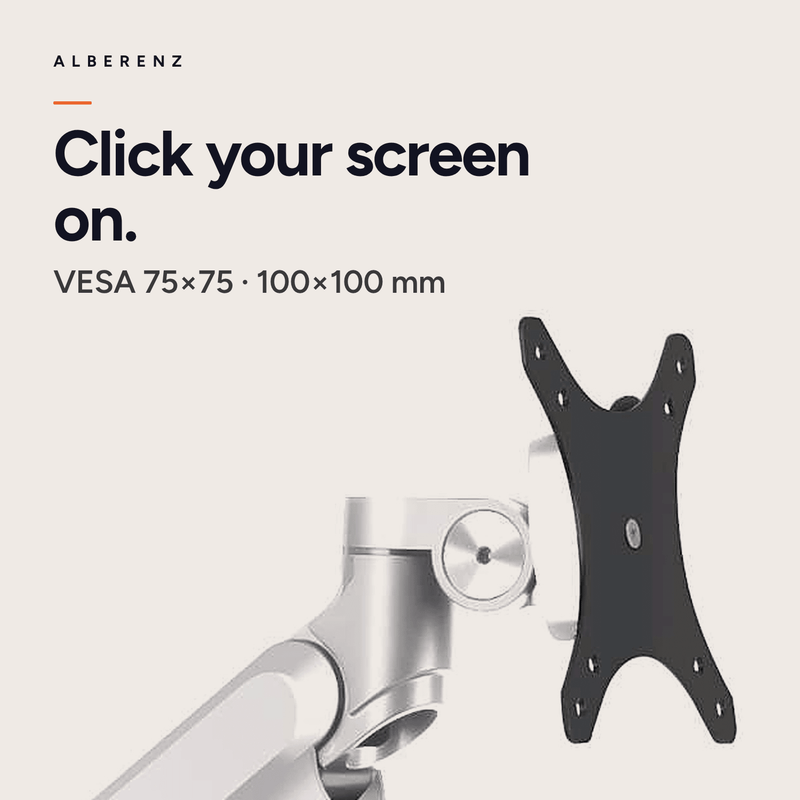 Alberenz® Single Monitor Arm Gas Spring Silver