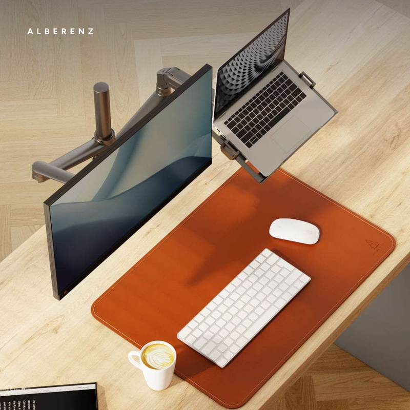 Alberenz® laptopmonitorarm med gasfjäder svart