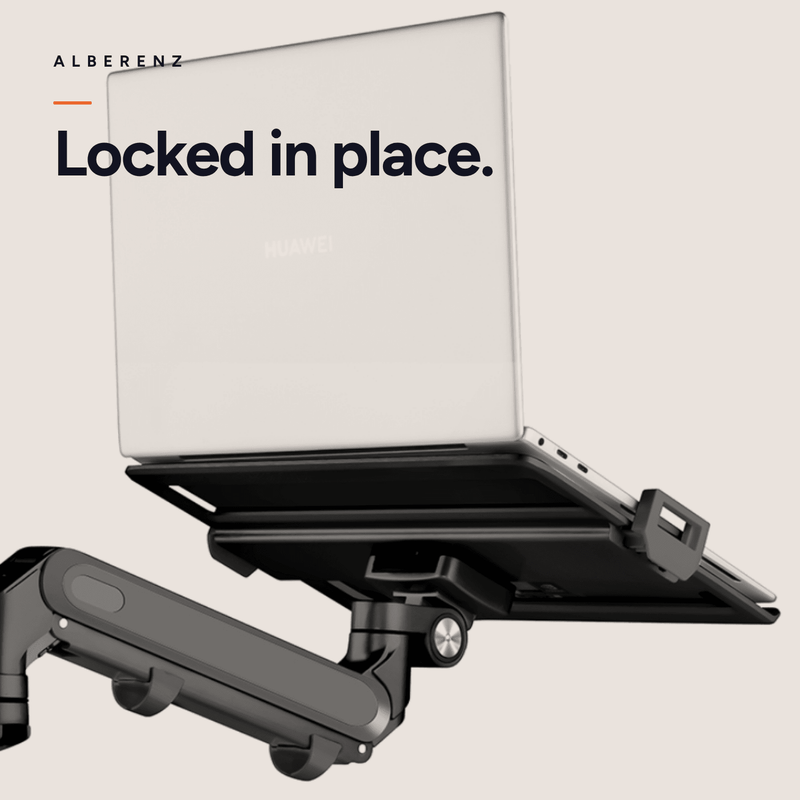 Alberenz® laptopmonitorarm med gasfjäder svart