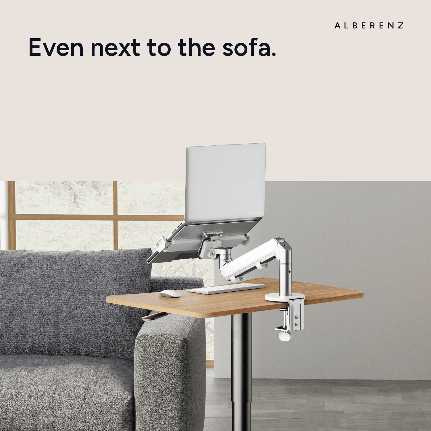 Alberenz® Laptop Arm Gas Spring Silver - Alberenz - Monitor mount