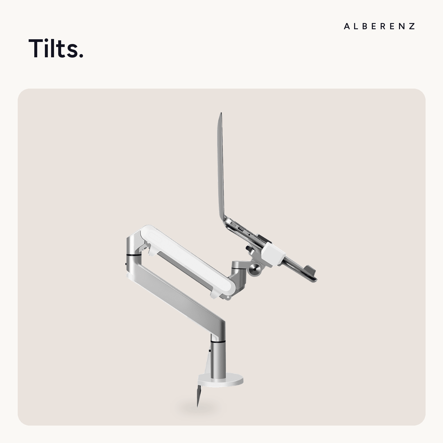 Alberenz® Laptop Arm Gas Spring Silver - Alberenz - Monitor mount