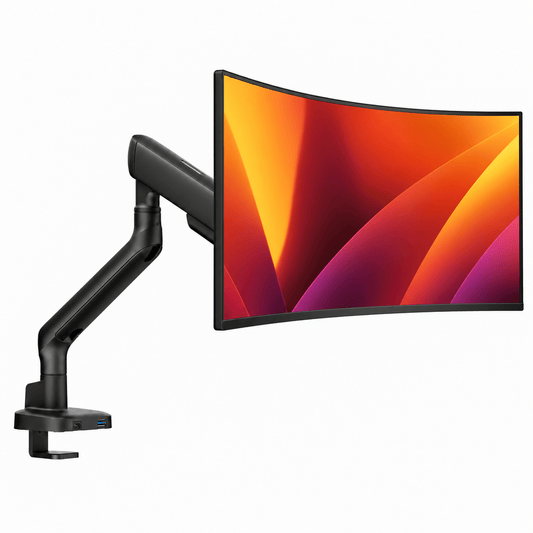 Alberenz single monitor arm gas spring - Up until 40 inch - with USB - Black - Alberenz - Monitor mount