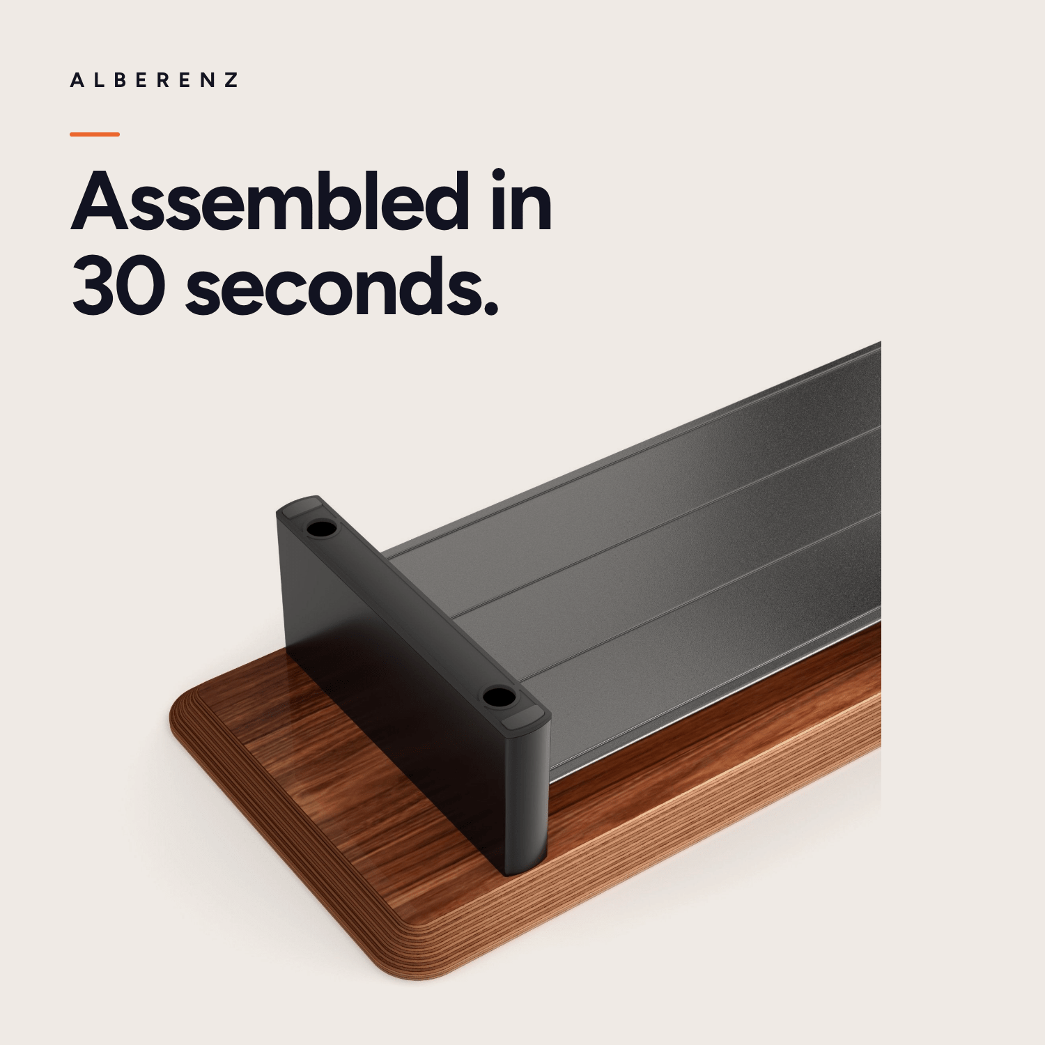 Alberenz walnut monitor riser for one screen: assembled in 30 seconds