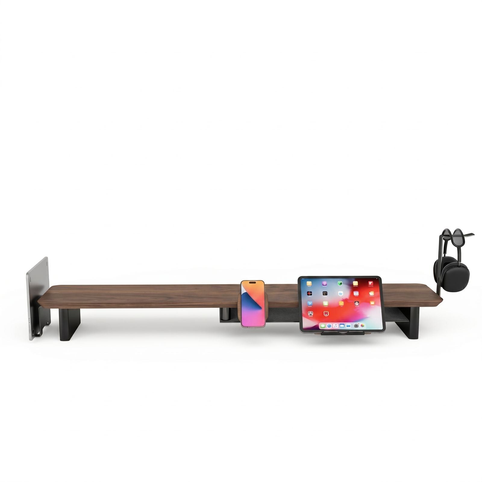 Bundle: Walnut Monitor Riser + MagSafe Charger + Laptop Holder + Tablet Stand + Headphone holder - Alberenz - Bundles